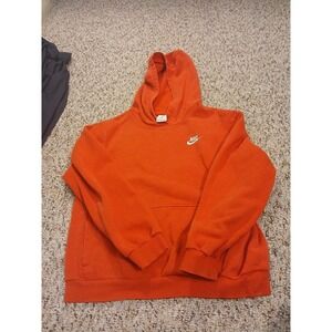 Nike Sweatshirt Teen  Xl Red Embroidered‎ Hoodie Swoosh Distressed Unisex